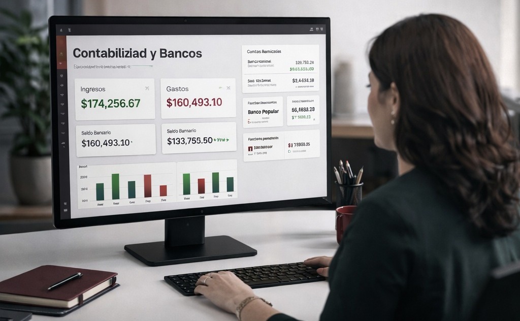 Interfaz del módulo Contabilidad y bancos de ORION